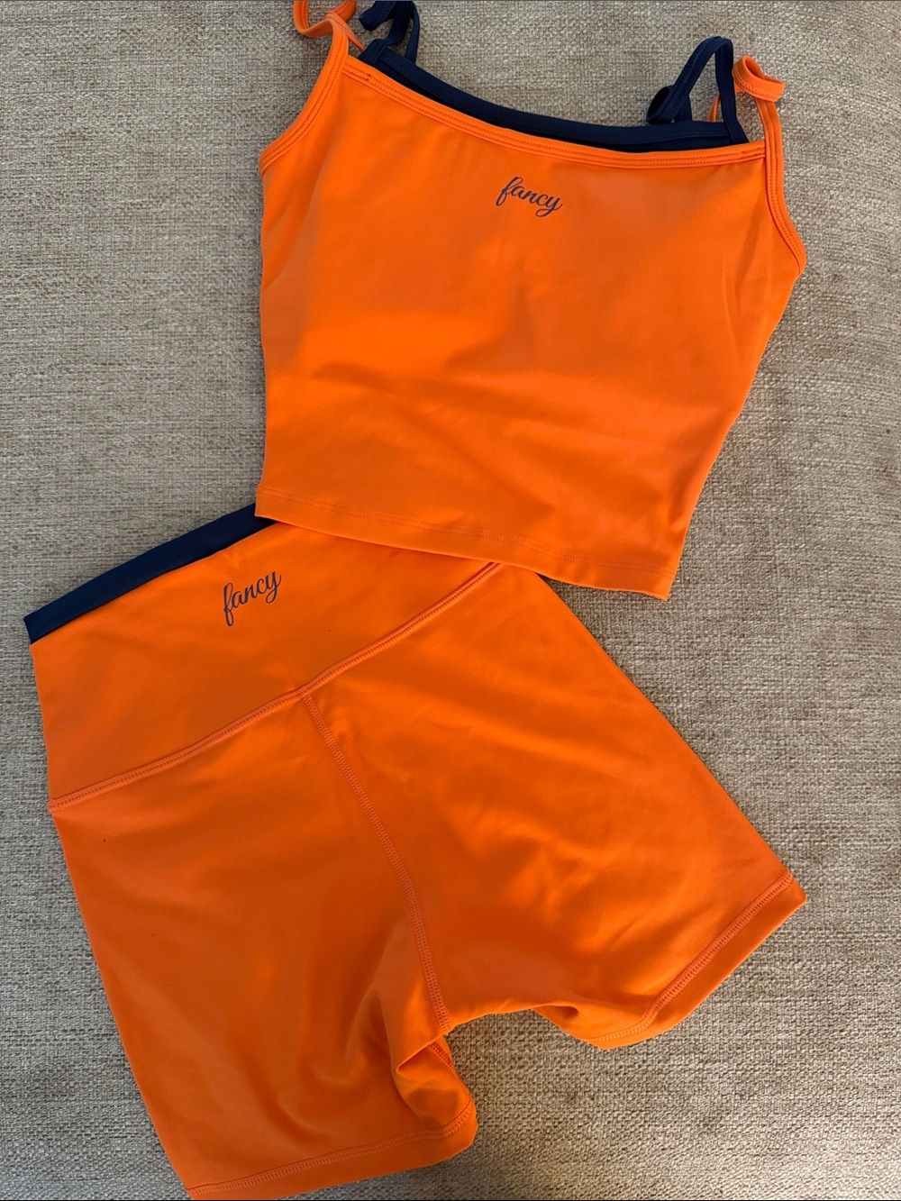 fancy Women's Orange Tank Top & Shorts Set